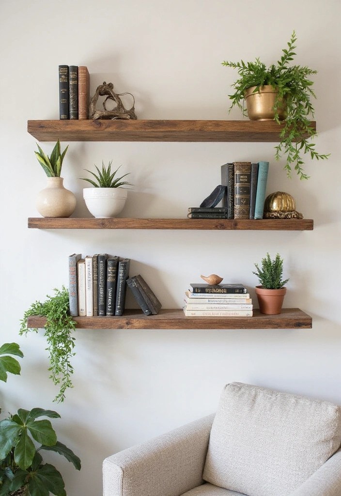 15 Boho Home Decor DIYs That'll Transform Your Space into a Dreamy Oasis! - 10. Rustic Floating Shelves