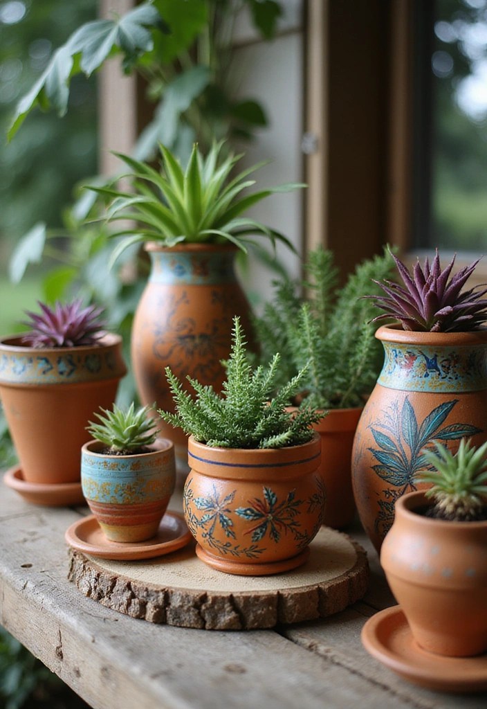 15 Boho Home Decor DIYs That'll Transform Your Space into a Dreamy Oasis! - 14. Terracotta Pot Art