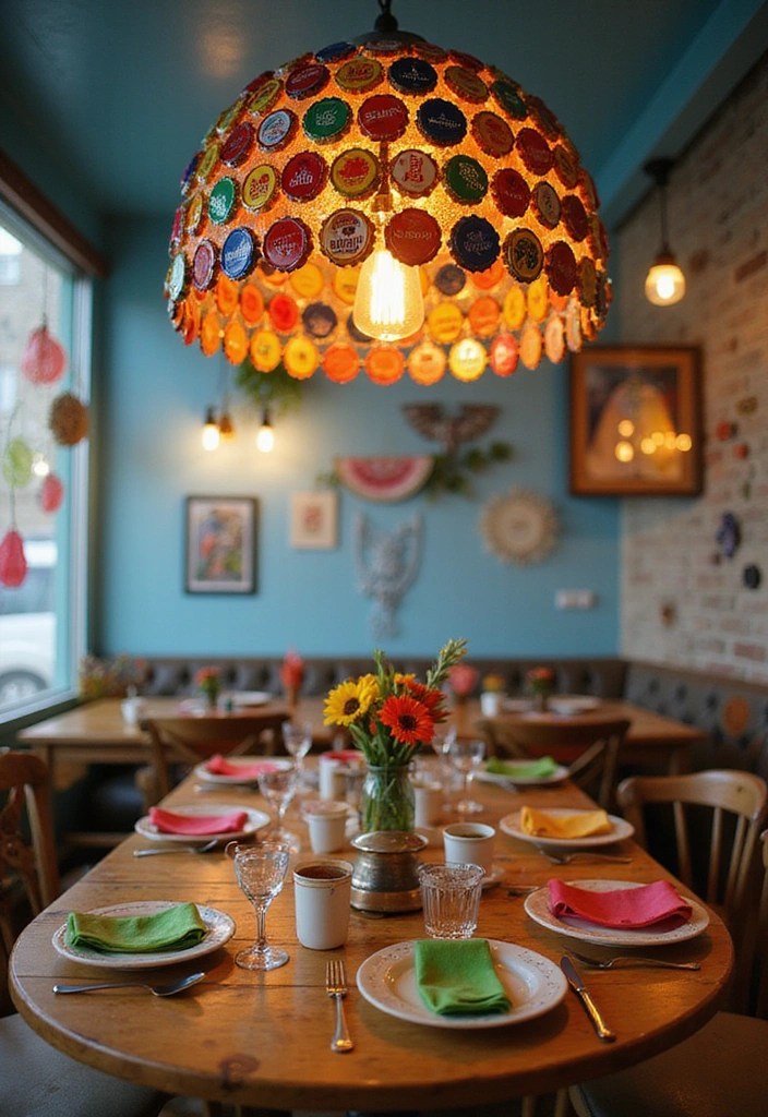 22 DIY Lighting Hacks That Will Brighten Up Your Home (Number 7 Will Shock You!) - 16. Bottle Cap Light Fixtures