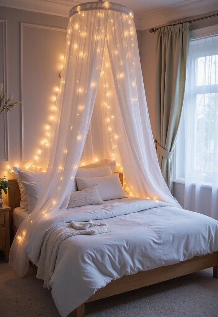 22 DIY Lighting Hacks That Will Brighten Up Your Home (Number 7 Will Shock You!) - 3. Fairy Light Canopies