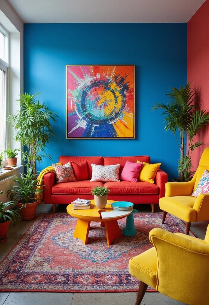 5 Provocative Living Room Designs That Will Make You Rethink Your Space! - 2. Bold Color Play