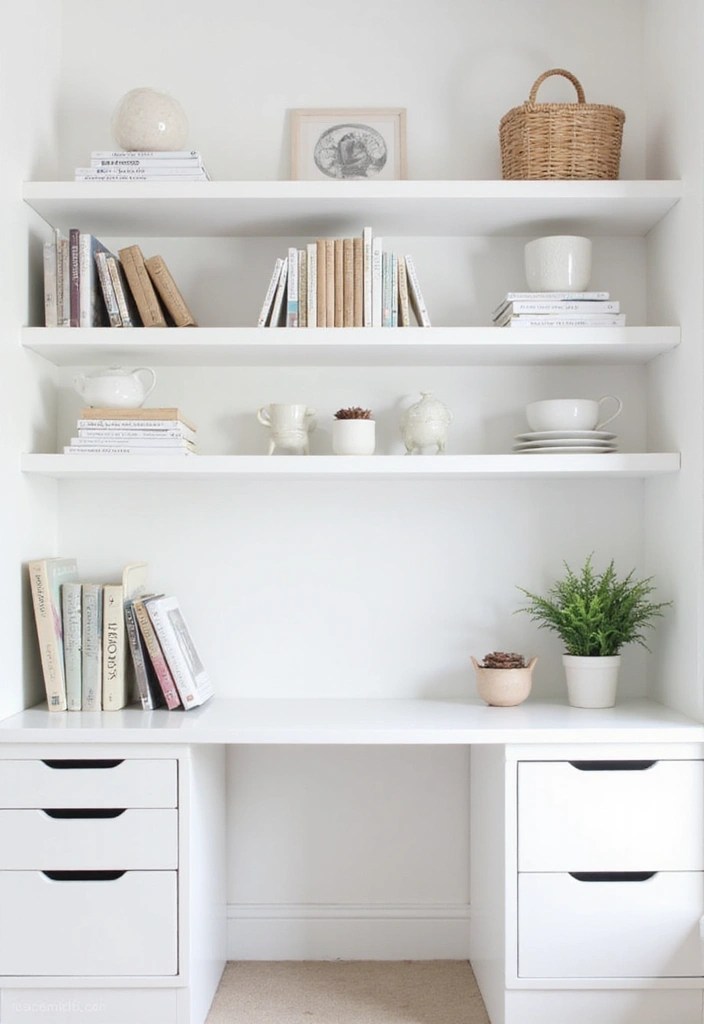 All-White Workspaces That Feel Fresh, Clean & Productive - Functional Storage Solutions