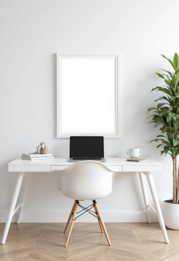 All-White Workspaces That Feel Fresh, Clean & Productive - Minimalist Elegance: The Pure White Desk