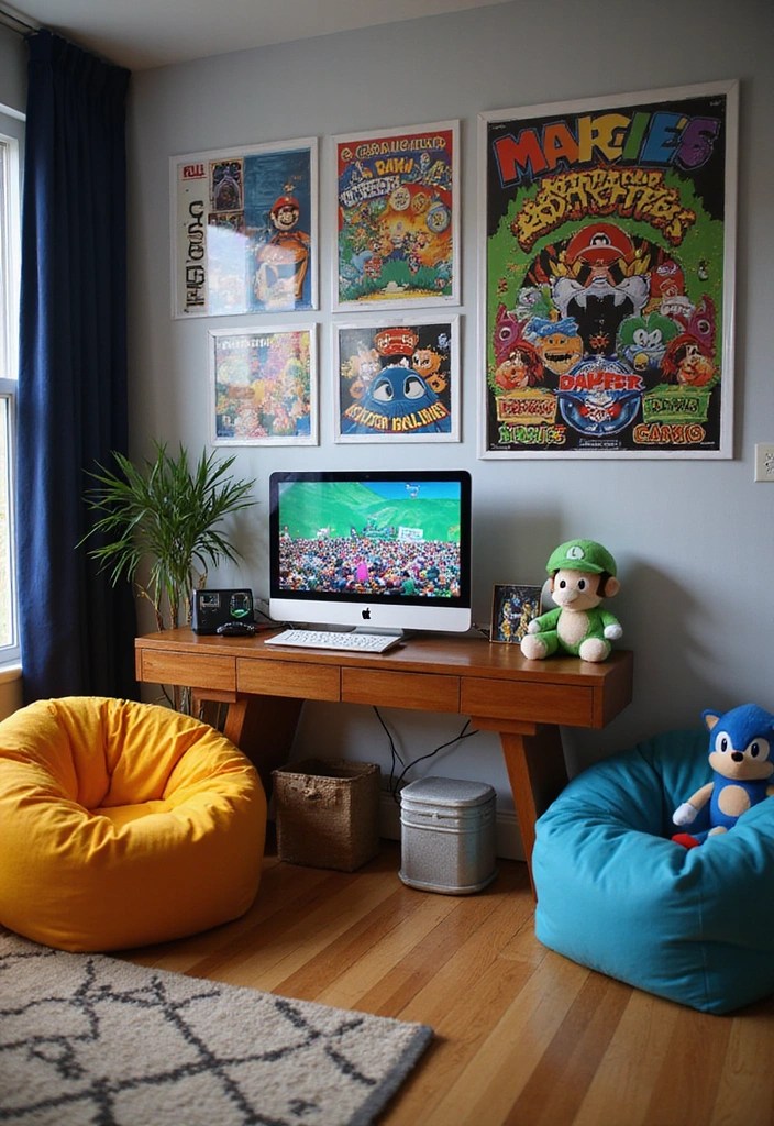 Create a 90s Nostalgia Corner: 10 DIY Living Room Ideas You’ll Adore! - 2. Vintage Video Game Corner