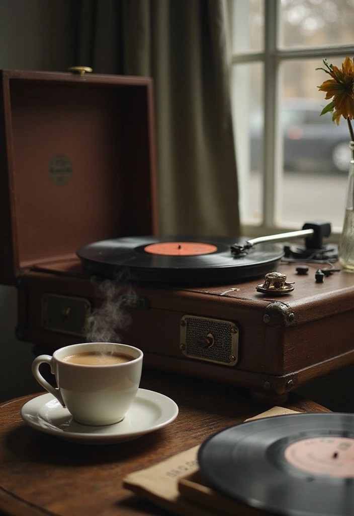 Create a Dreamy Dark Academia Coffee Nook That Inspires Your Soul! - 13. Curate a Soundtrack for Your Space