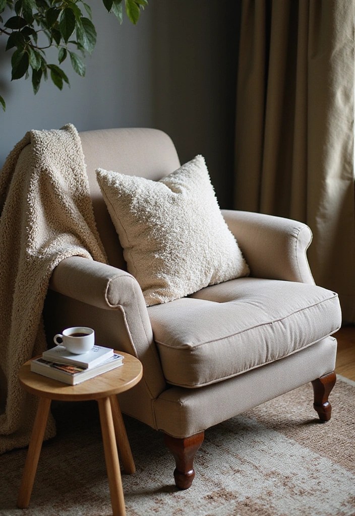 Create a Dreamy Dark Academia Coffee Nook That Inspires Your Soul! - 7. Layer Textiles for Comfort