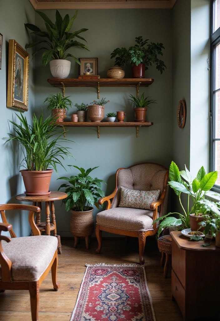 Create a Dreamy Dark Academia Coffee Nook That Inspires Your Soul! - 8. Add Greenery for Life