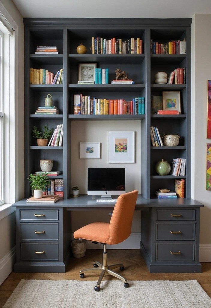 Dare to Go Dark: 15 Home Office Decor Ideas That Inspire Productivity! - 2. Charcoal Gray Furniture