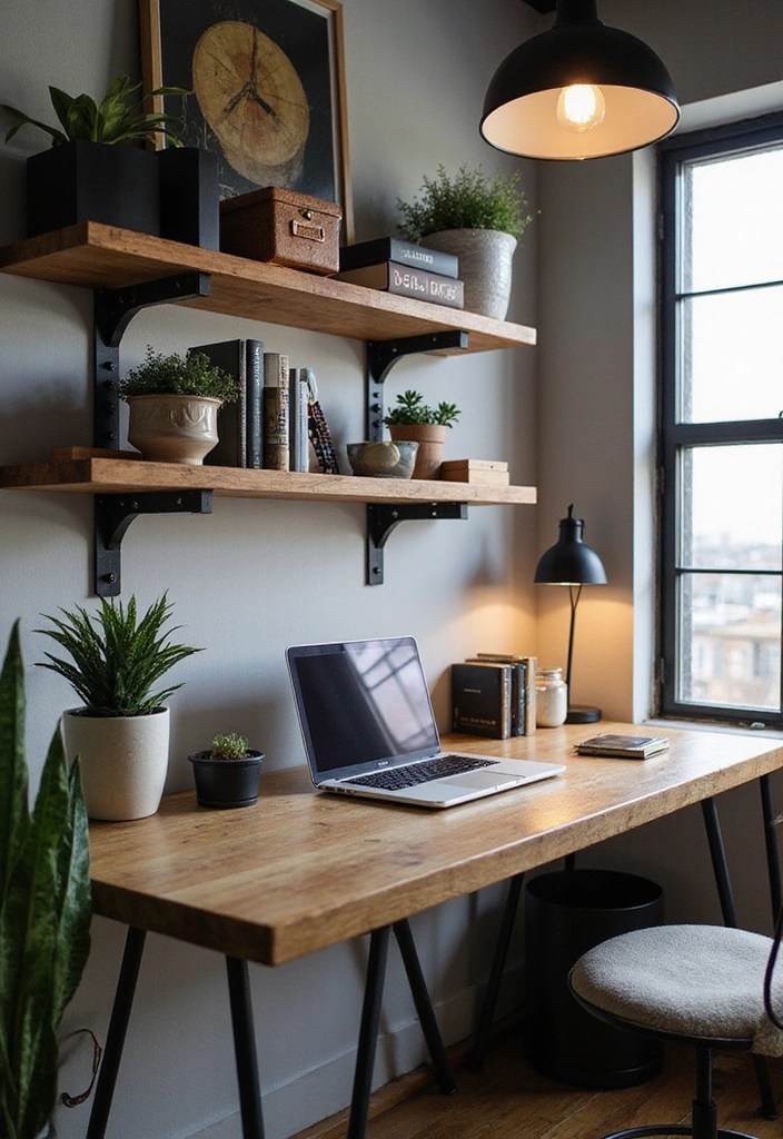 Dare to Go Dark: 15 Home Office Decor Ideas That Inspire Productivity! - 7. Industrial Black Fixtures
