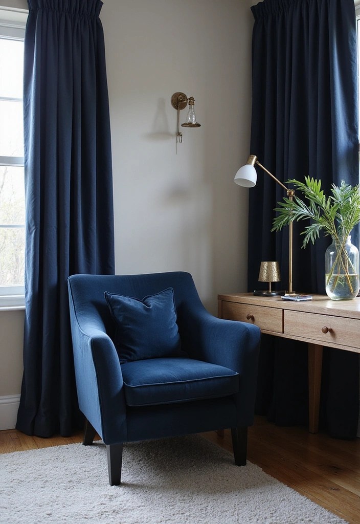 Dare to Go Dark: 15 Home Office Decor Ideas That Inspire Productivity! - 8. Velvet Textures