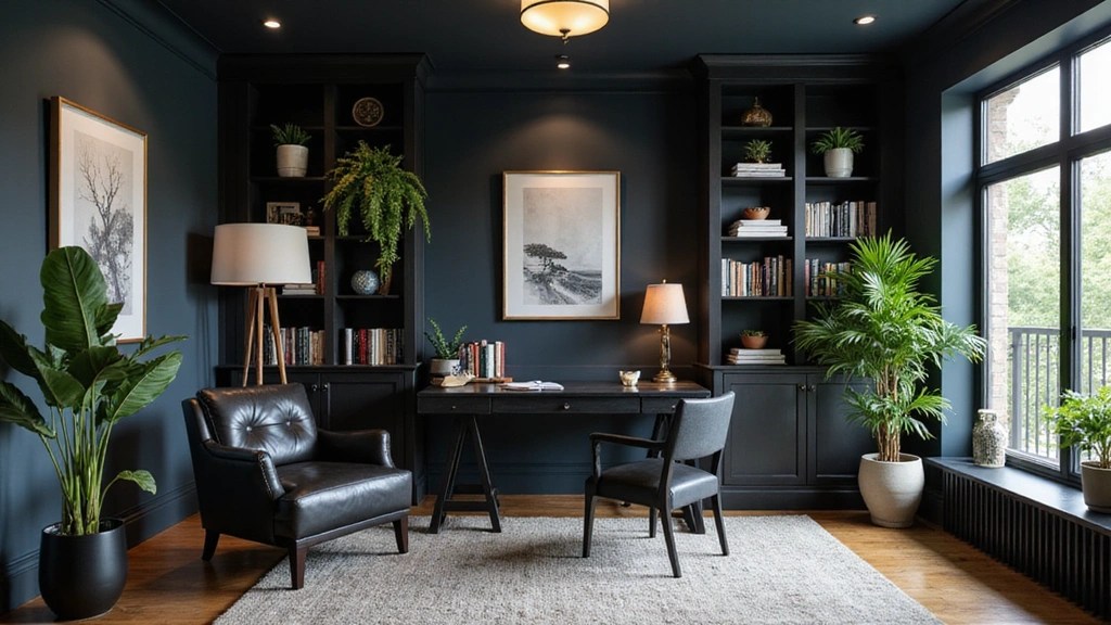Dare to Go Dark: 15 Home Office Decor Ideas That Inspire Productivity!