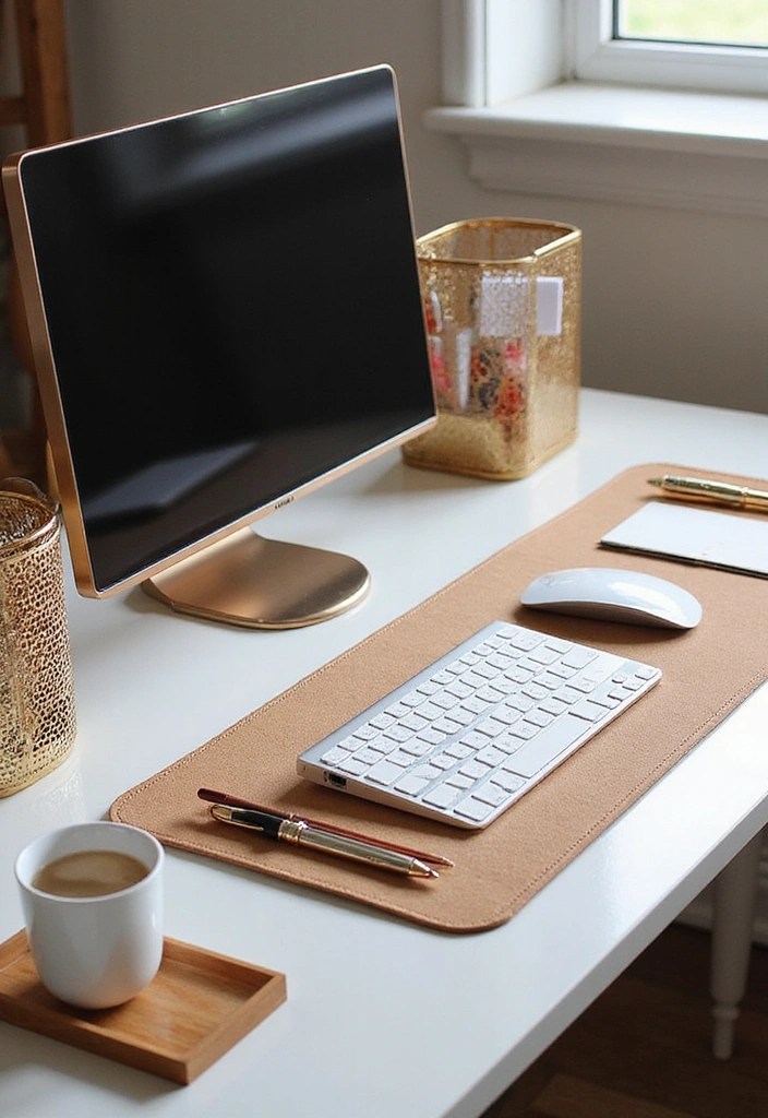 Feminine & Chic Home Office Ideas for Women Who Hustle - 13. Elegant Workstation Accessories
