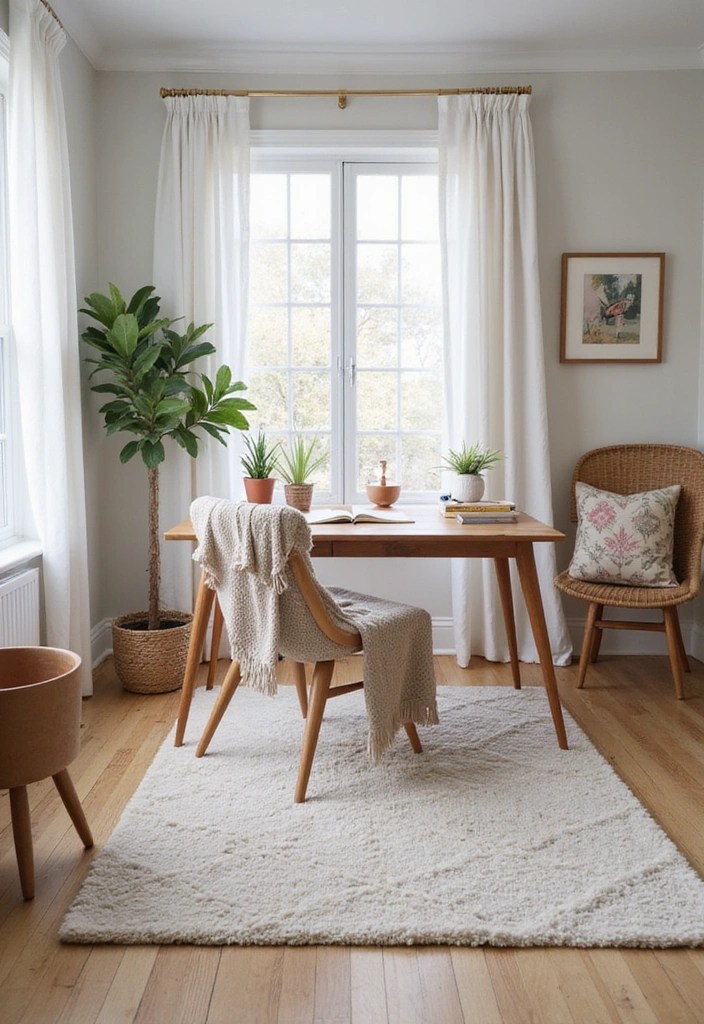 Feminine & Chic Home Office Ideas for Women Who Hustle - 6. Cozy Textiles