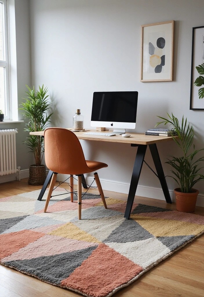 How to Make Your First WFH Space Look Professional on a Budget - 13. Use a Stylish Rug