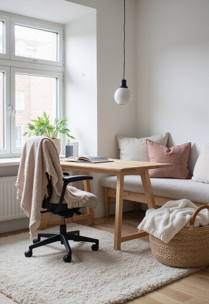 Scandinavian Home Office Inspo for That Nordic Minimalist Look - 8. Cozy Textiles for Comfort