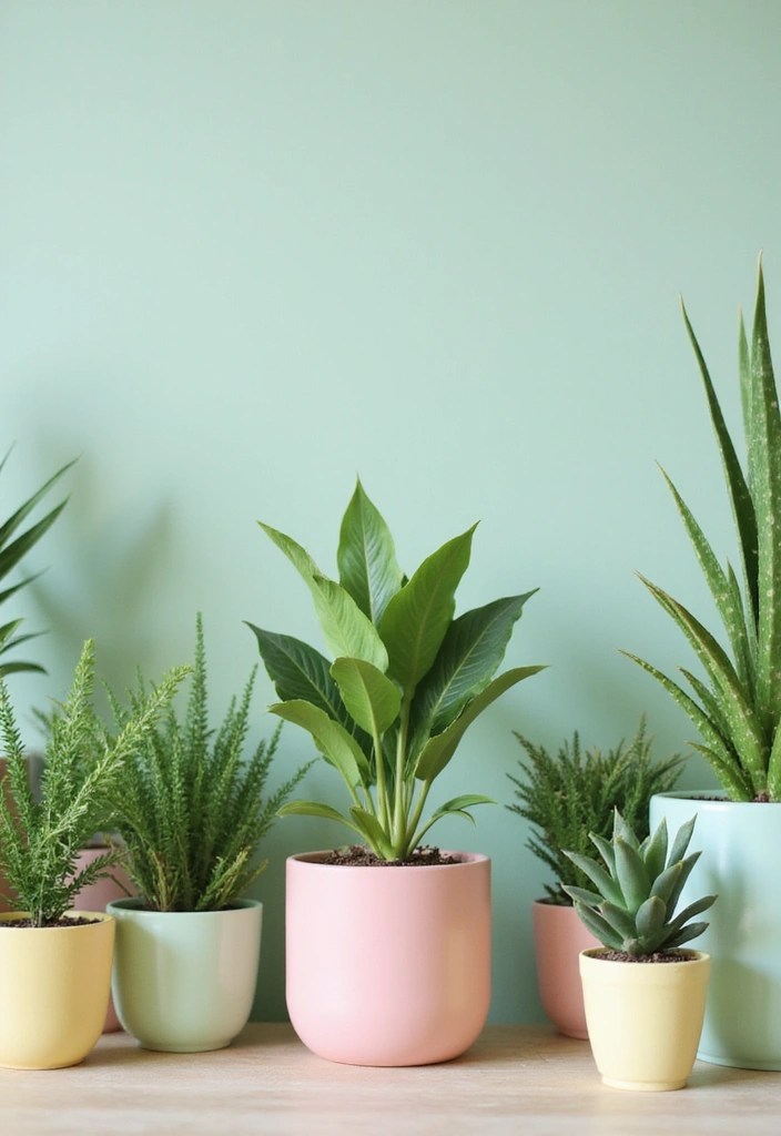 Soft Girl Era Meets Productivity: 9 Pastel Home Office Inspo Ideas to Transform Your WFH Space! - 7. Greenery and Pastel Planters