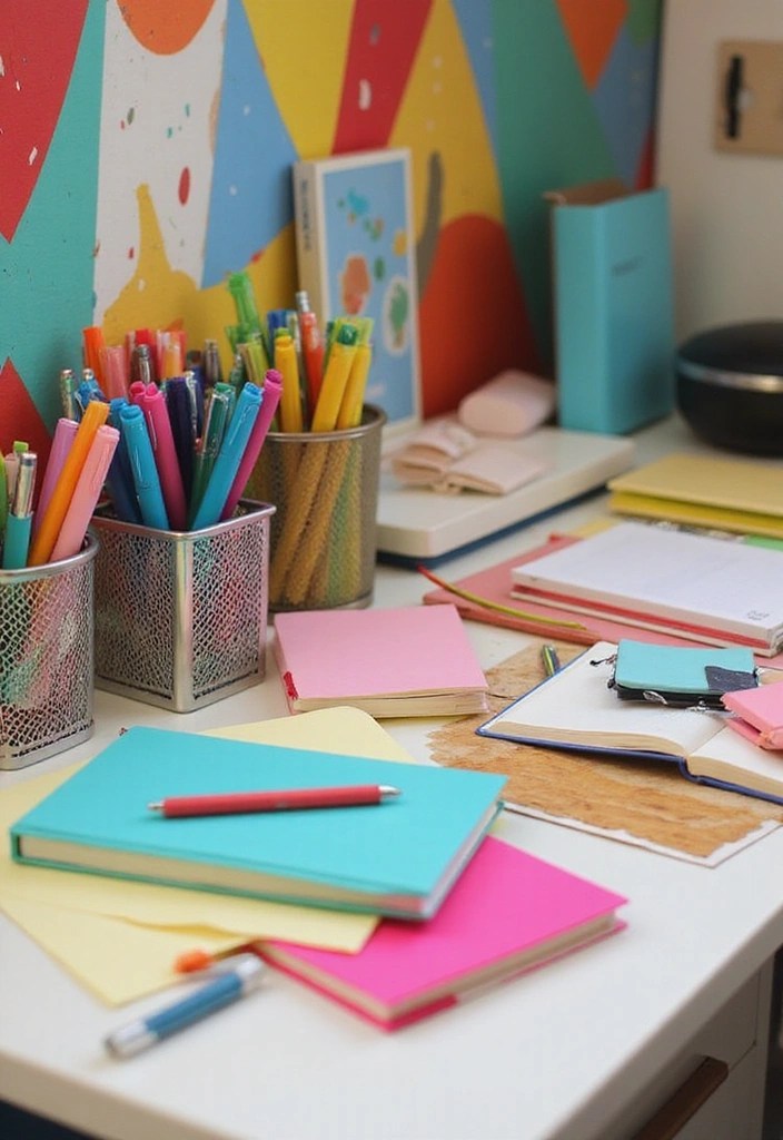 The Creative’s Dream Workspace: Vibrant, Inspiring & Functional - 5. Colorful Office Supplies