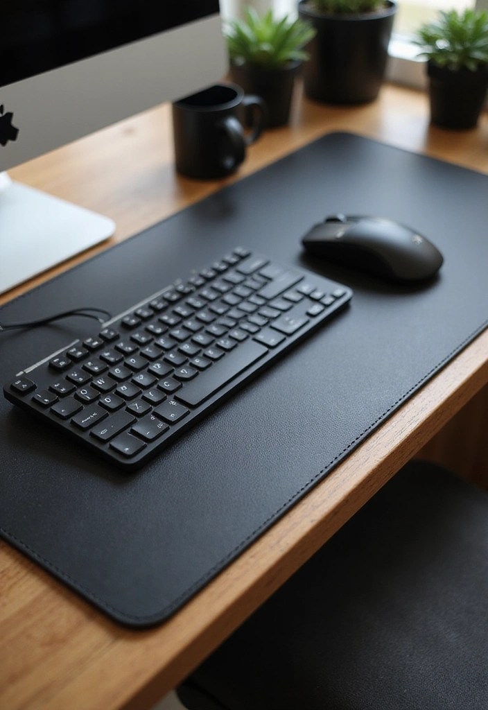 8 Premium Luxe Black Work From Home Accessories to Skyrocket Your Productivity! - 1. Luxurious Black Leather Desk Mat