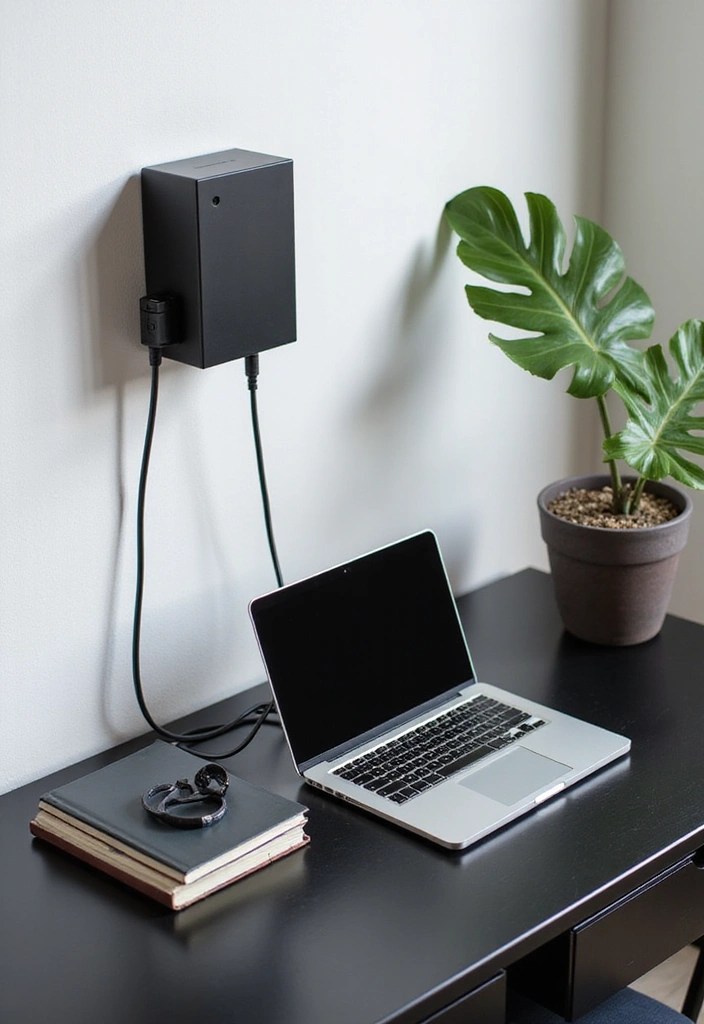 8 Premium Luxe Black Work From Home Accessories to Skyrocket Your Productivity! - 3. Elegant Black Cable Management Solutions