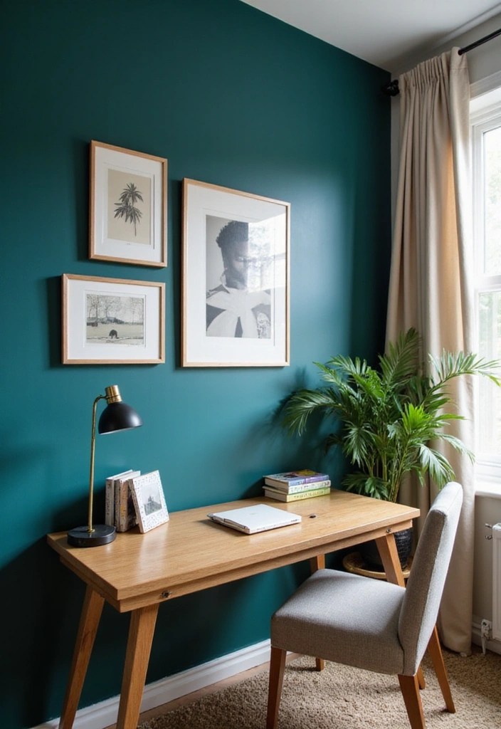 Make Others Jealous with Accents for Your Home Office! - 1. Bold Accent Walls