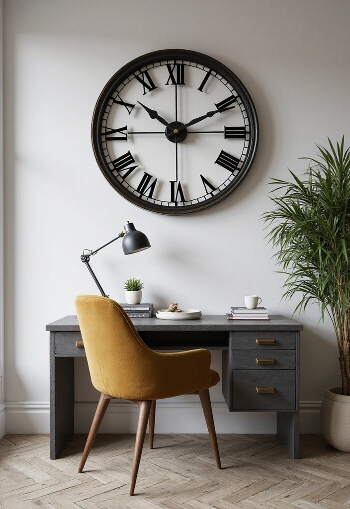Striking Sophisticated Black and Gold Accents for Home Office - Elegant Black and Gold Wall Clocks