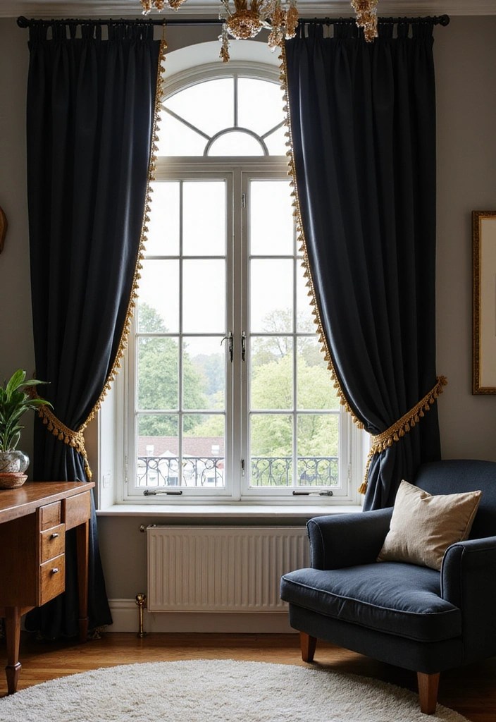 Striking Sophisticated Black and Gold Accents for Home Office - Refined Black and Gold Curtains
