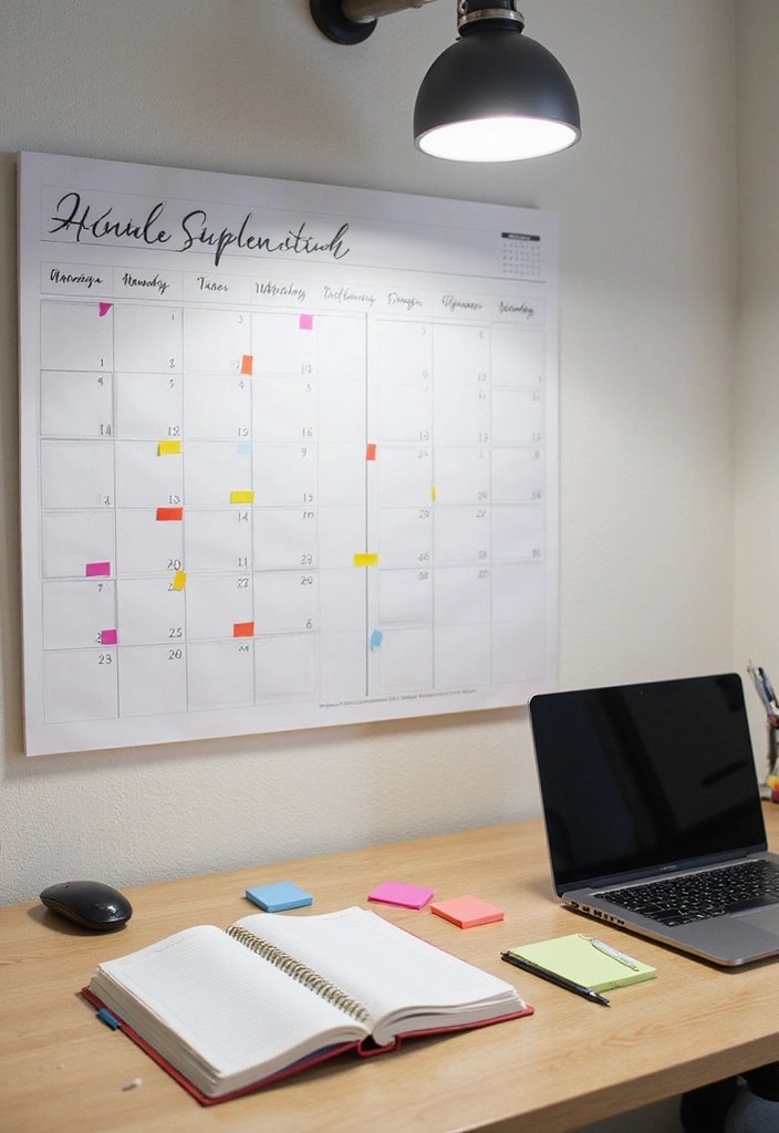 The Ultimate Guide to Creating an ENTJ Workspace: 10 Clutter Solutions! - 7. Calendar and Planner Display