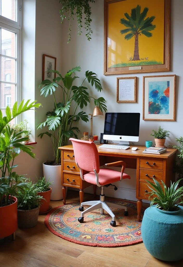 10 WFH Desk Setups for Extroverts That'll Make You the Life of the Zoom Party! - 1. The Bright and Cheery Corner