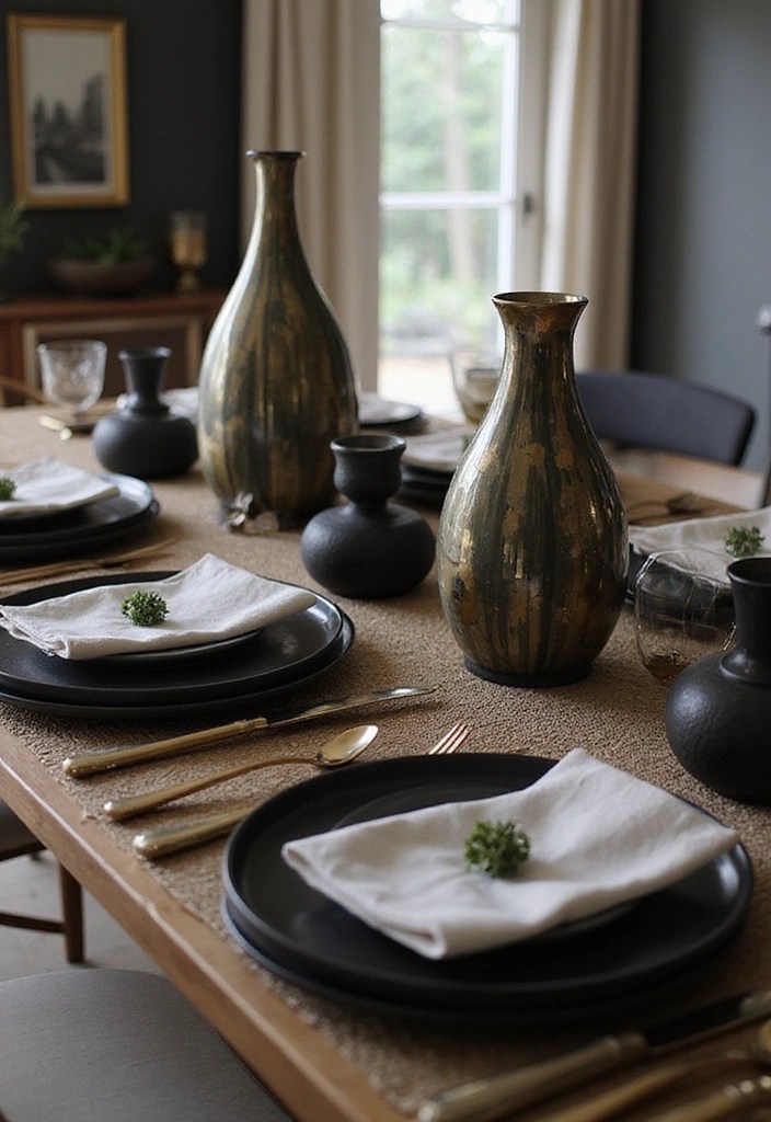 18 Elegant Black and Gold Table Decor Ideas for Your Next Dinner Party (Guests Will Be Impressed!) - 15. Stylish Black and Gold Table Accessories