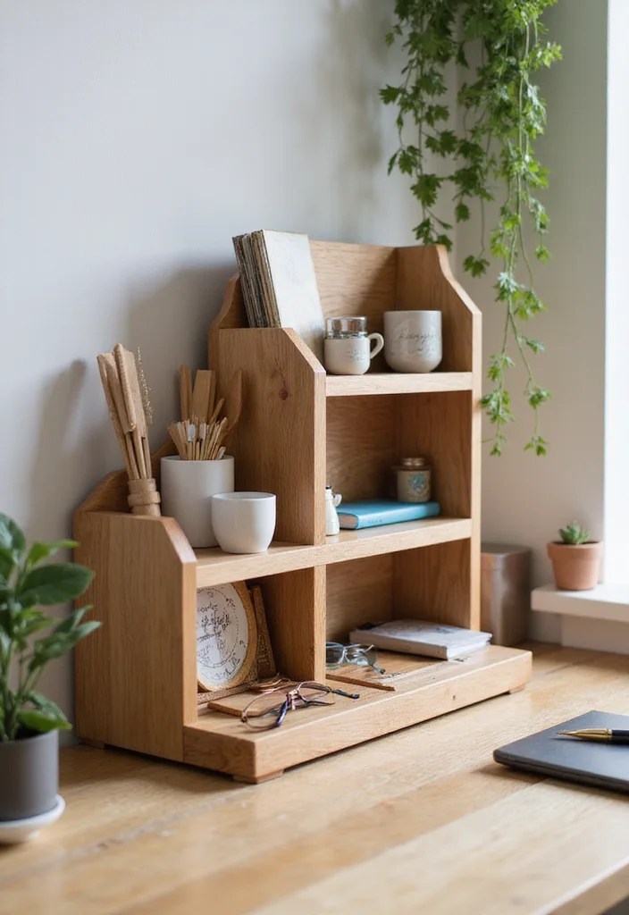 10 Stunning Wood Desk Organizers That Will Elevate Your Workspace Aesthetic! - 3. The Multi-Tiered Marvel